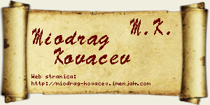 Miodrag Kovačev vizit kartica